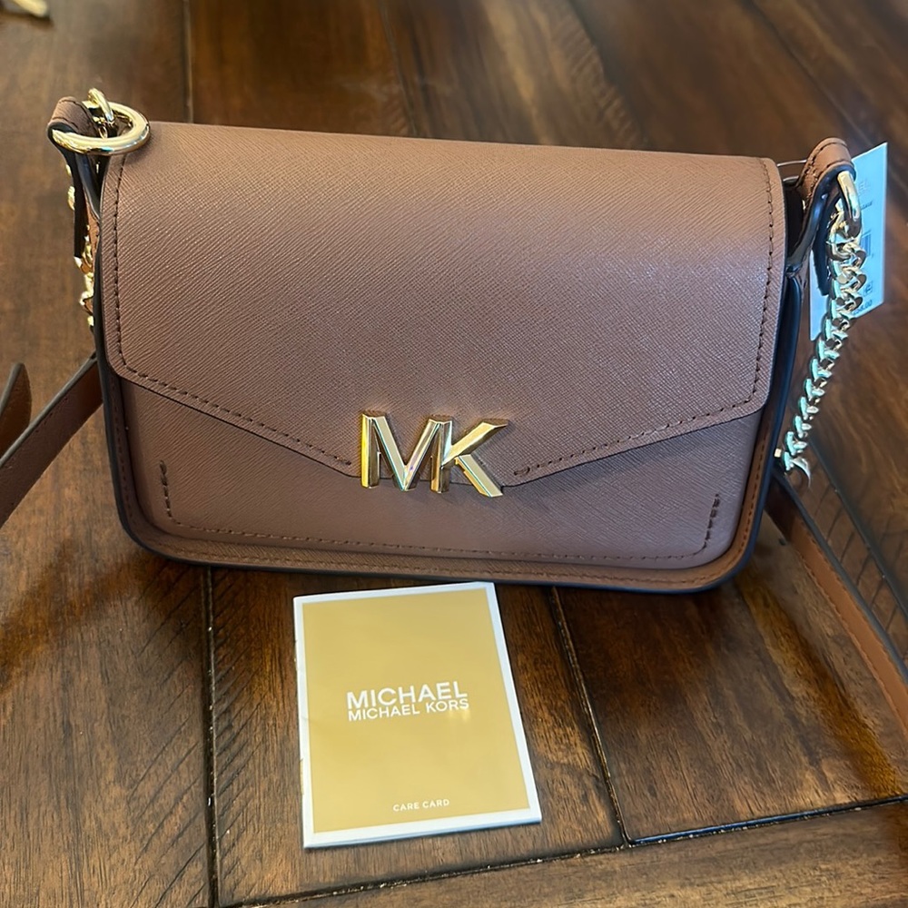 MICHAEL Michael Kors Sylvia Small Flap Crossbody Bag Luggage Brown Leather